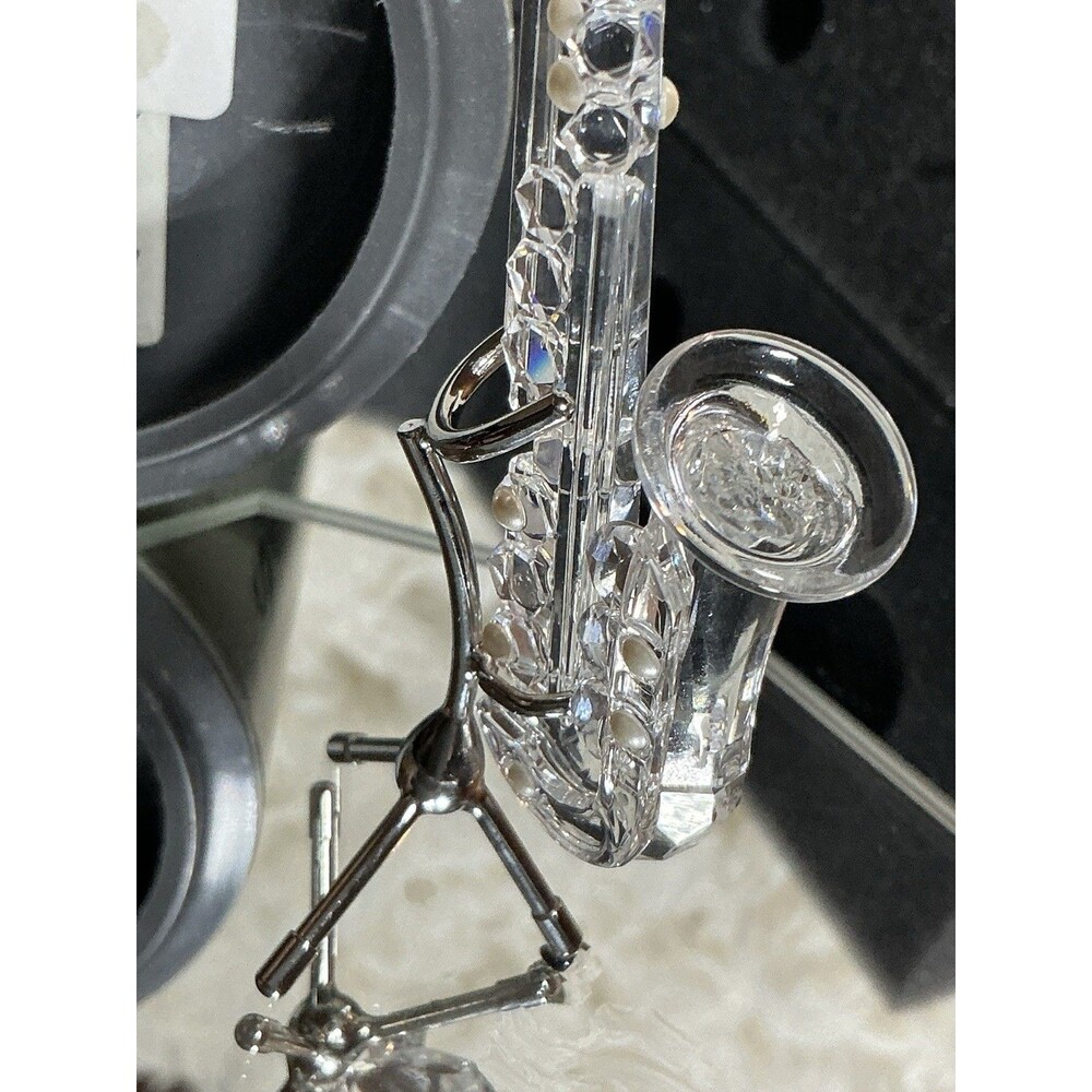 NEW IN BOX! Swarovski Silver Crystal 7477 007 Saxophone w/ Stand 211728 (4) - Picture 6 of 8